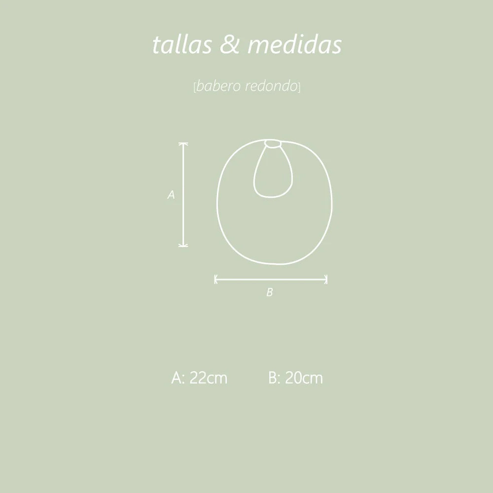 Babero redondo blanco 100% algodón pima