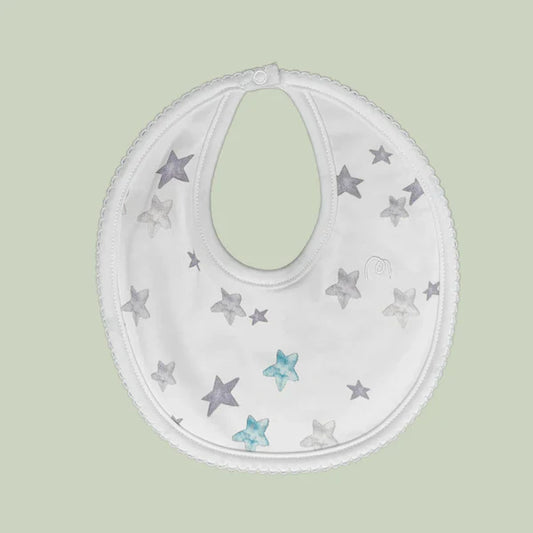 Babero redondo estrellitas 100% algodón pima
