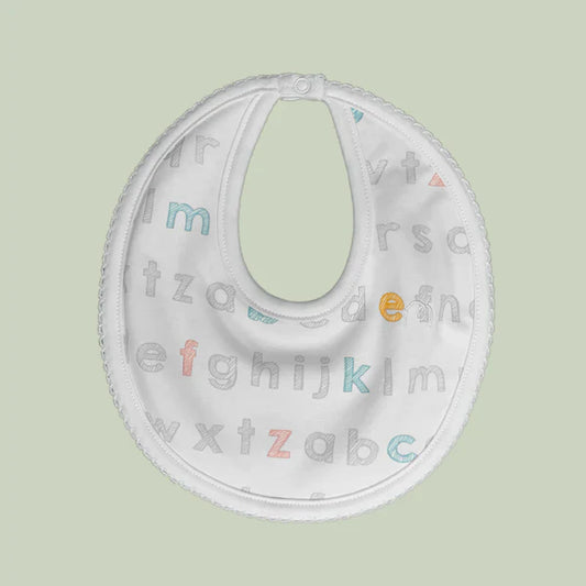 Babero redondo letras 100% algodón pima