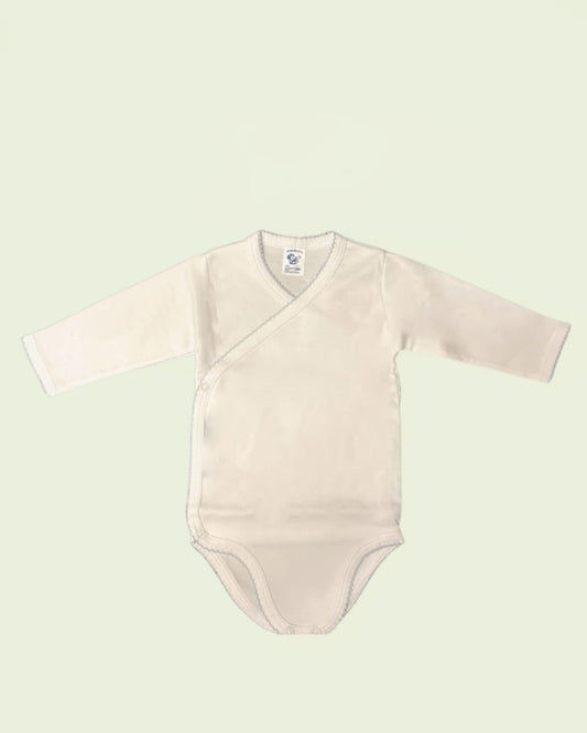 Body kimono blanco con detalles en gris